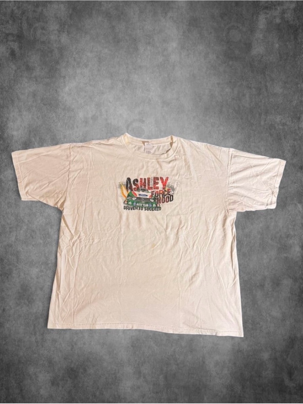 Anvil white vintage 90s Ashley Drive Force Hood T-Shirt